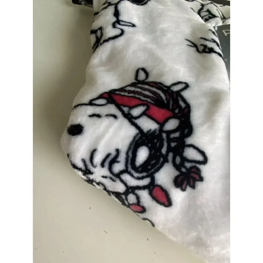 Peanuts Snoopy Pink Winter Holiday Throw‎ Blanket Christmas Snowman 50 x 70” NEW